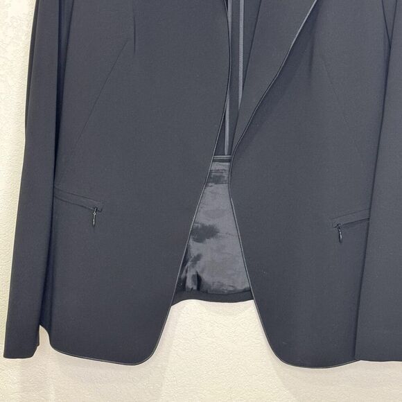 Lafayette 148 New York Open Blazer Size 10 Black Peplum Jacket Career Office - Picture 5 of 7